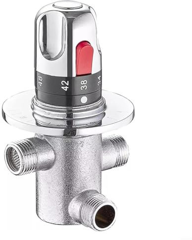 Thermostat-Duschventil, Messing-Thermostat-Mischventil, Temperaturregelung, DN15 G1/2 Warm- und Kaltwasser-Mischventil mit automatischer Abschaltung