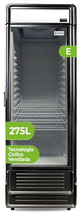 Aspes Frigorífico Horeca Negro, 1 Puerta ARH1755500ENF, Capacidad 275 Litros, Cíclica ventilada, Bajo Nivel Sonoro, Clasificación Energética E