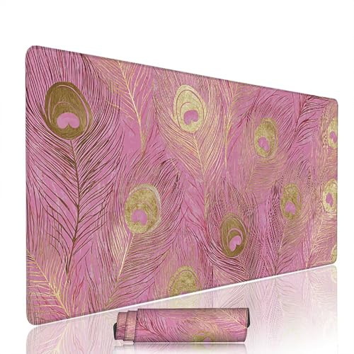 Tapis de Souris Abstrait sous Main Bureau Tapis de Souris Gaming XXL 1400x600x3mm Mouse Pad Caoutchouc Rose Grand sous Main Gamer Accessoires PC Imperméable, pour Clavier Ordinateur Portable w-8148