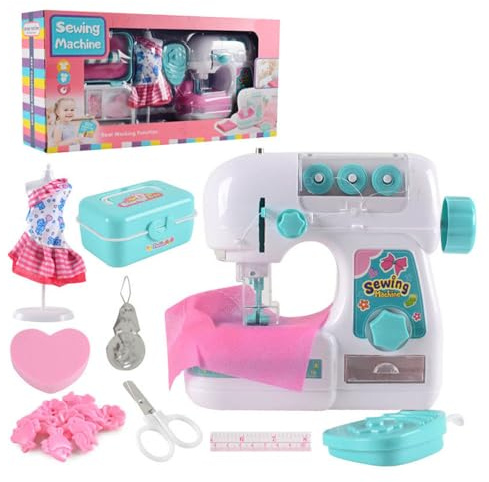 Children Electric Sewing Machine Toy With LED Pretend Play Emulational Educational Household Baby Girls Gift Play Set Sewing Machine Toy For Girls