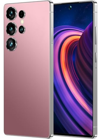 Telefoni Cellulari 5G, Telefono S25 Ultra Android 14, 16B RAM, 1TB ROM, Telefono Android Economico, 7,3 Pollici, 7800mAh Dual SIM Sbloccato, Fotocamera Principale Da 108MP, FaceID/GPS,Rose Gold-7.3 In