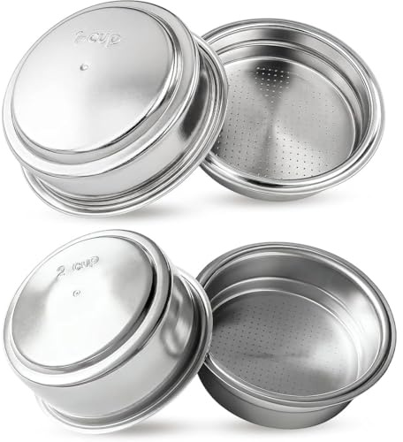 COYUN Filtro Caffe,Set di 2 Pezzi Filtri Caffe,Filtro per Caffè in Acciaio Inossidabile,Filtros Ultrafine in Acciaio Inox,Si Adatta Alla Maggior Parte dei Manici(51mm)