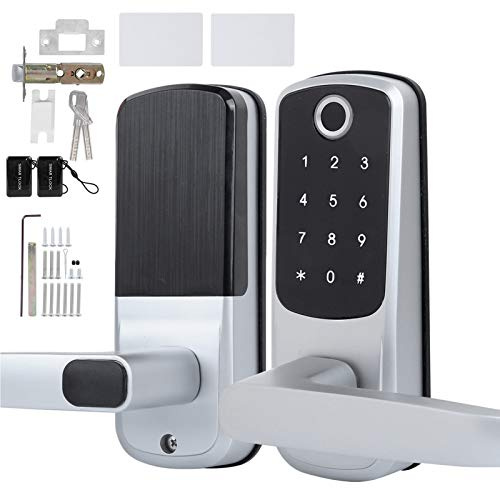 Tyenaza WiFi Smart Lock Tarjeta de contraseña de huella digital Desbloqueo remoto Pantalla táctil con llave mecánica para TUYA