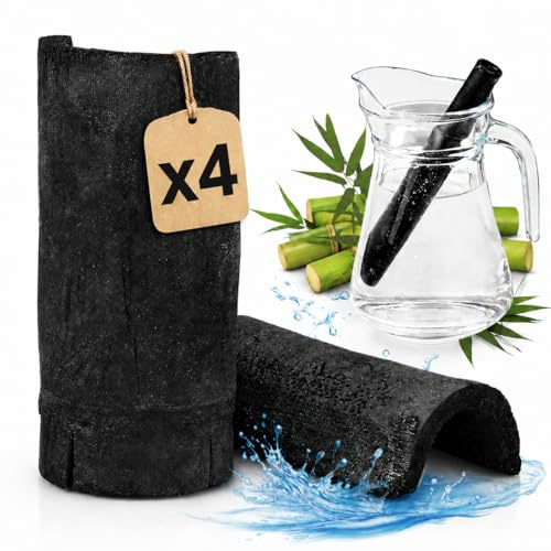 Charbon Actif Eau [Société Française] Binchotan Purificateur d'Eau du Robinet pour Carafe/Fontaine/Gourde - Charbon de Bambou pour une Filtration Naturelle & Efficace