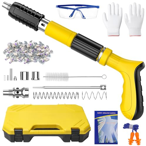 ahnwer Manual Concrete Nail Gun Kit & 5-Level Steel Wall Nailer