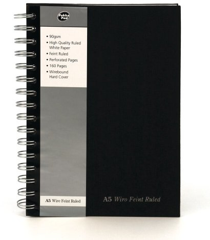 Pukka Notizbuch (Format A5, Spiralbindung) schwarz