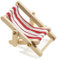 Hobbyfun 2 X Deko-Liegestuhl, Holz, rot-weißer Stoffsitz, 5 x 3,5 cm