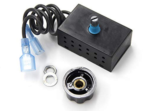 Hongso Kaminofengebläse Ventilator Variable Rheostat Geschwindigkeit Ein/Ausschalter Strg mit 2 männlichen Anschlüssen, Kaminventilator Geschwindigkeitsregelung