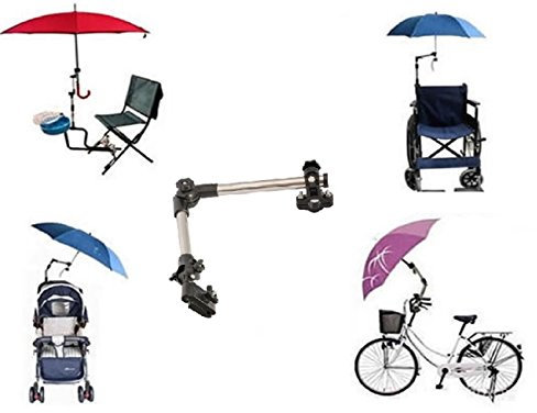 LL-Golf ® Universal Schirmhalter für Fahrrad/Rollstuhl/Kinderwagen/Angeln Stuhl/Golf Trolley Cart für RUNDE Elemente bis 2,5cm Durchmesser