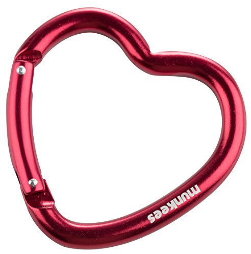 munkees, Herzkarabiner, Schlüsselanhänger, Rot, 3221