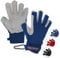 ALPIDEX Klettersteig Handschuhe Unisex Echtleder Kletterhandschuhe Half Finger Gloves Via Ferrata, Größe:M, Farbe:Wild Blue