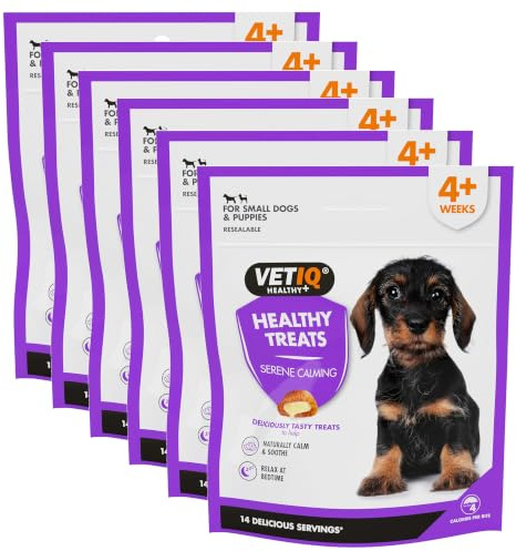 VETIQ Healthy Calming Dog & Puppy Anxiety Vitamin Treats (84 Servings) | Naturally Calms with Chamomile & Lemon Balm. Magnesium Eases Stress. Supports Training Focus. 3 Cals/Treat