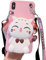 SGVAHY iPhone Xs Max Case - Cute Kawaii Soft Silicone Shockproof Cover with Strap Lanyard Coin Purse - Cat Pink