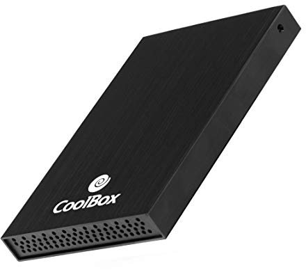 CoolBox Slimchase 2512 - Carcasa Discos Duros 2.5 USB2.0, Compatible con HDD/SSD SATA de 2.5 9.5mm, Plug&Play, Incluye Kit de Montaje y Cable USB. Negro