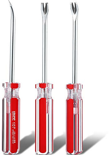 3 Packs Tack Lifter 3 mm U Tip Nail Staple Rivet Tack Puller Screwdriver Upholstery Staple Remover Tool for Furniture