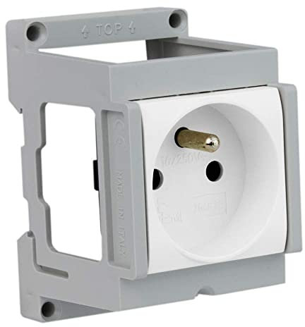 Prise Schuko encastrable système français pour rail DIN 1412.FR 0246