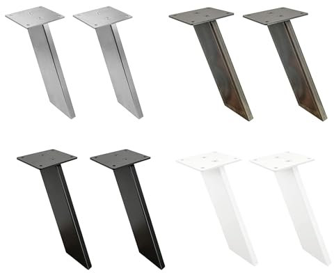 Natural Goods Berlin 2X BARKONSOLE Thekenstütze Set Tresenfuß geneigt Küchen-Aufsatz Regalhalter eckig Metall Aufbau Pult Holz Glas stabil (SCHRÄG, Industrial)