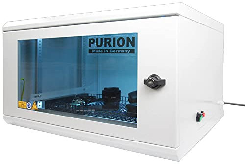 PURION UVC BOX Medium UV Desinfektion für Alltagsgegenstände, Abtötung von Viren, Bakterien, Oberflächen Desinfektion, Sterilbox, Desinfektionsmittel (Weiß, Plus)