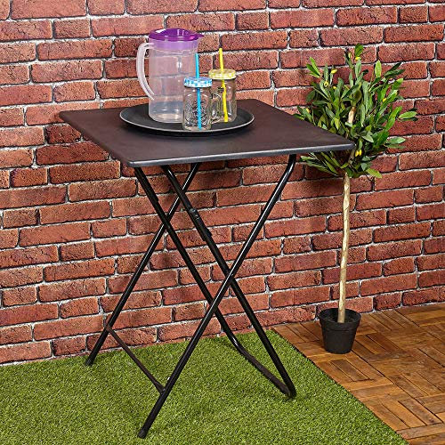 URBNLIVING Metall Beine Faltbar Seite Kaffeetisch - Schwarz, Large
