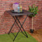 URBNLIVING Metal Legs Folding Side Coffee Table (Black, Large)