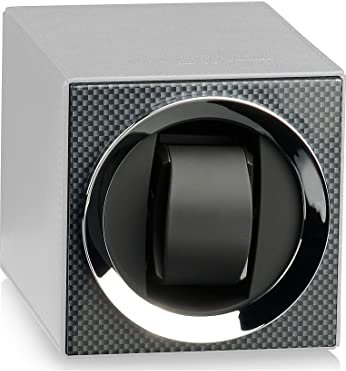 Heisse & Söhne - Hochwertiger Uhrenbeweger Moon in edlem Karbon/Creme Design: Perfekter Schutz und Elegante Präsentation für Ihre Luxusuhren!