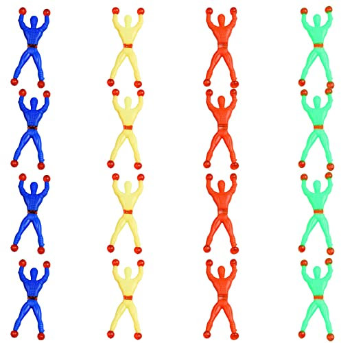 12 Stücke Fensterwanderer Crawler Männer Fensterkrabbler Männer Fensterkletterer Klettermännchen Fenster Klettermann Spielzeug Mehrfarbig Klebrige Wand Kletterer Rolling Männer für Kinder Party