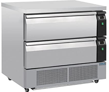 Polar U-Series Double Drawer Dual Temperature Counter Fridge Freezer 4xGN - Automatic Defrost, Fan Assisted, Digital Controls DA996