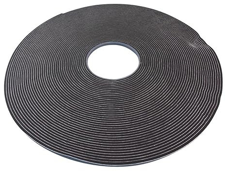 Ruban adhésif en mousse PVC, 15 mm x 10 m, noir, gris, ruban adhésif en mousse simple face, quantité 1 | MP005129