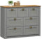 IDIMEX Sideboard Bolton aus Kiefer grau/braun Massivholz, Kommode mit 7 Schubladen mit Muschelgriffen, Sideboard im Landhausstil aus Massivholz