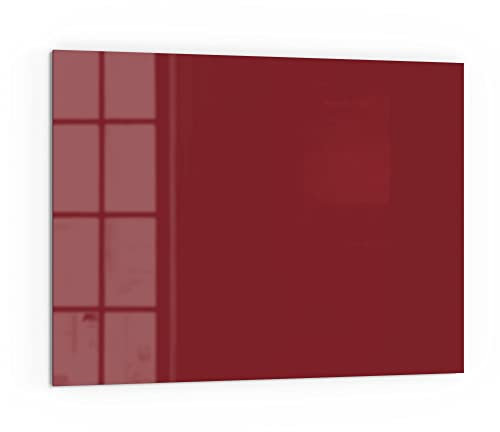 DEQORI Küchenrückwand Glas | Unifarben - Dunkelrot | 80x60 cm | Bad- oder Herd-Rückwand | Herdblende Spritzschutz für Küche & Badezimmer | Moderne Deko für Fliesenspiegel