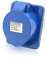 CEE - Enchufe empotrado (32 A, 230 V, 6 h, IP44, 3 pines, 2P+E), color azul