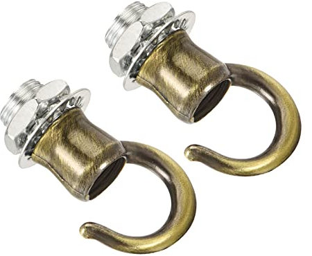 YOKIVE 2 Unidades Gancho para Techo Aleación, Apliques Lámparas Colgantes | Lámpara Araña Colgante Faroles Colgantes, Ideal para Cocina, Hogar (Bronce, 0.87x1.1-Pulgadas)