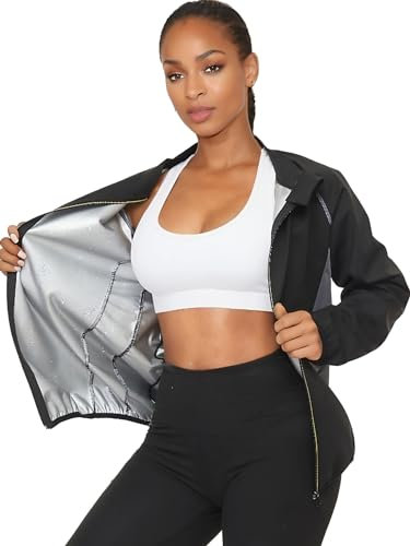 LAZAWG Sauna Suit for Women Weight Loss Sweat Suit for Gym Workout Exercise Hot Burn Fat Training Sweatshirt Top