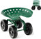 GiantexUK Rolling Garden Cart, Outdoor Gardening Planting Station Trolley with Adjustable Swivel Seat, Heavy Duty Garden Work Scooter, 150kg Load Capacity