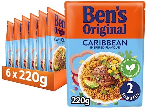 BEN'S ORIGINAL Caribbean Microwave Rice, Bulk Multipack 6 x 220g pouches