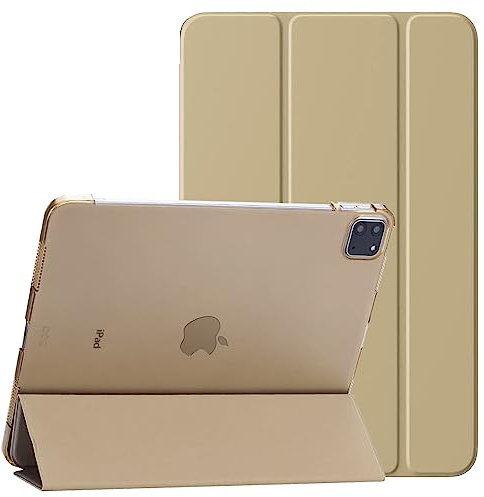PROTech Étui intelligent pour iPad Pro 11, modèles 2022/2021/2020-18, coque arrière rigide fine avec fonction veille/réveil automatique (doré)