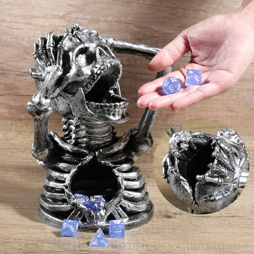 DNDND Dice Tower, Skull DND Dice Rolling Tower for Dungeons and Dragons D&D Tabletop Game and RPG Games (Skull)