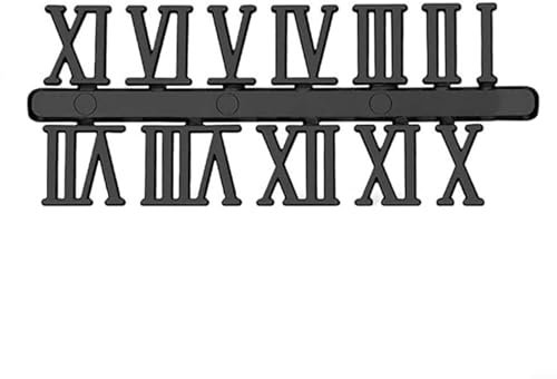 CWOQOCW Numeri per orologio da parete fai da te - Numeri arabi e romani neri - Personalizza il per tuo orologio esclusivo (romano nero)