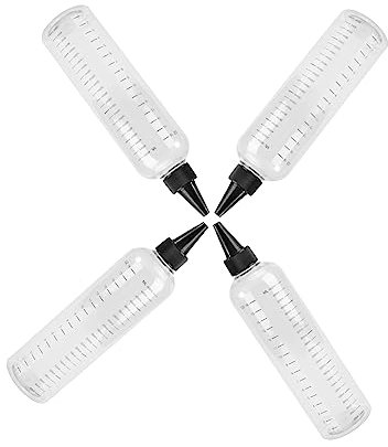 Cabilock Botellas Aplicadoras De Peluquería 500 Ml Transparentes De Plástico Pp Dosificador, Botellas Medidoras Multiusos Para Profesionales y Uso Doméstico, Pack De 4 Unidades