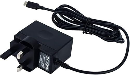 Mr. Gadget's Solutions Adaptateur de Charge Rapide, câble AC Type C, Alimentation 15V/2,62 a, Compatible avec Nintendo Switch, Noir