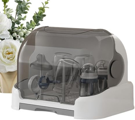 Eteslot babyflaschen wäscheständer, aufbewahrungsbox für kleinkinderflaschen, platzsparender flaschentrocknerhalter, Flaschentrockner mit herausnehmbarer Abtropfschale - Aufbewahrungsbox