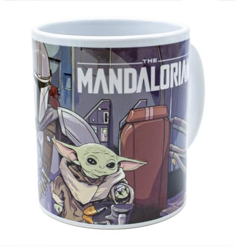 ms móvil shop THE MANDALORIAN Star Wars - Taza Cerámica Desayuno Capacidad 350ML - Baby Yoda - Series - Producto Oficial | CAJA REGALO