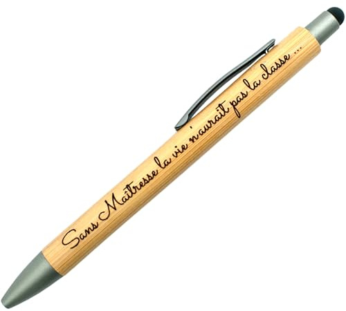 Ernestine - Stylo tactile gravé maîtresse original - cadeau maitresse et maître école - cadeau scolaire - idée cadeaux professeur - stylo institutrice instituteur - cadeaux remerciements maternelle