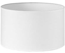 Pantalla cilíndrica E27 blanca de 30x30x20 cm en tejido popelín, ideal para decorar lámparas y mejorar la iluminación en espacios.