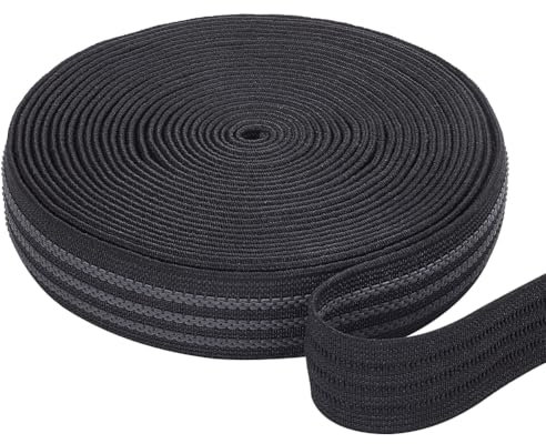 nbeads 5 Yards Schwarzes Gummiband, rutschfest-Gummiband mit Griffigem Gummi 2cm Flaches Gummiband zum Nähen von Kleidungsstücken Nähen Projekt Perückenherstellung Zubehör