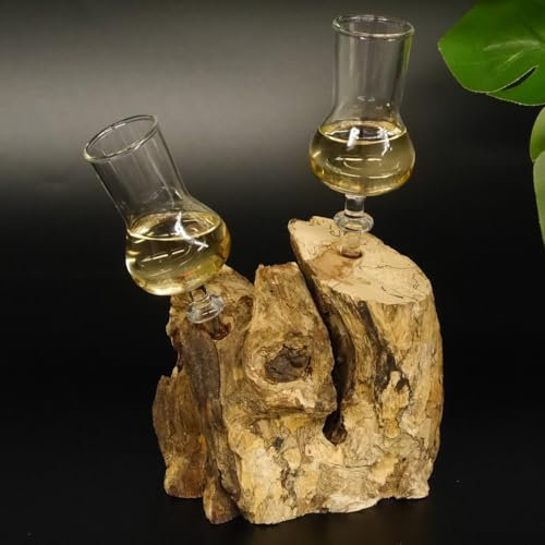GTK Geweihe & Trophäen Krumholz Schnapsanbieter 2 Gläser mit Stiel auf Wurzel Steckglas Set Schnaps Geschenk Neu #27.60.1.16
