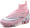 VTASQ Boys' Football Boots Kids Astro Turf Trainers Spikes Non-Slip Junior Football Shoes Outdoor Athletic Sneakers Football Shoes Unisex Pink 5UK
