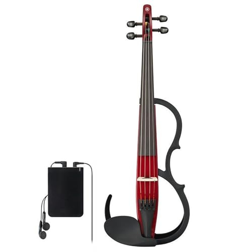 Violín instrumento musical Violín Electrónico Silencioso Violín Eléctrico De Cuatro Cuerdas Violín De Cinco Cuerdas 4/4(4-(red))