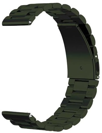 OcioDual Correa Reloj Correa Metálica Acero Inoxidable Color Verde Militar 20mm Correa Reloj Inteligente Reloj Hombre Smartwatch Mujer Pulsera Hombre Reloj Mujer Pulseras Universales