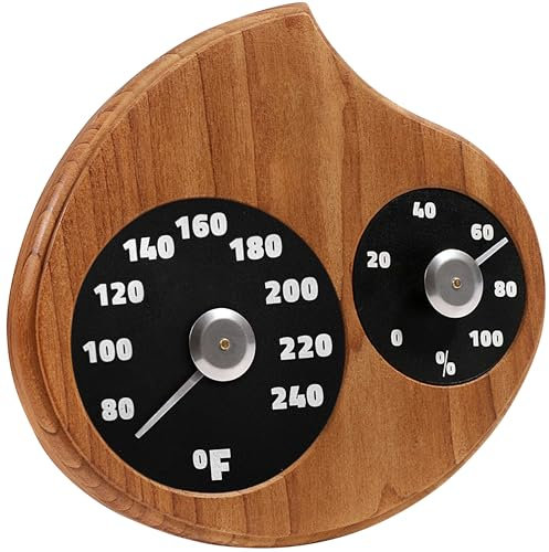 LUMERAM Premium Holz Sauna Thermometer & Hygrometer - Große Zahlen, langlebig und langlebig, einfach zu installieren Sauna Thermometer Fahrenheit